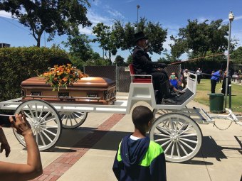 Local Lily of the Valley Bishop Glen Neal on his final journey Saturday.